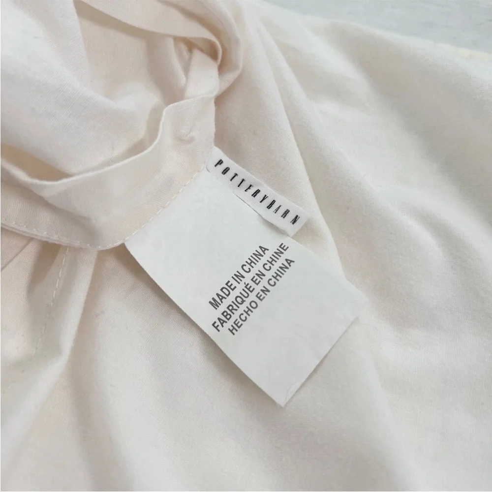 2 Pottery Barn Cotton & Silk Cross Stitch Standard Shams Ivory Cream White Pick - Picture 8 of 9